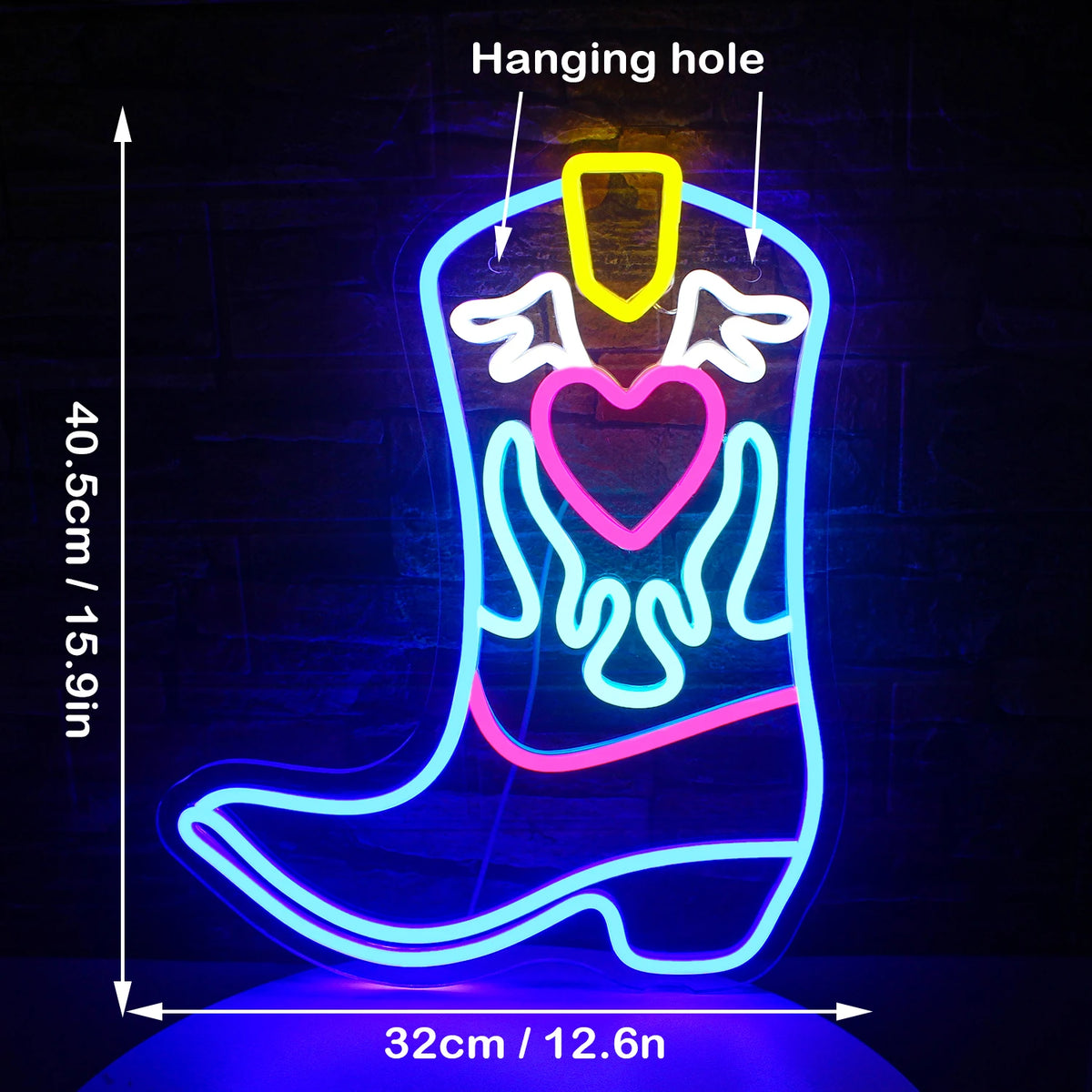 Cowboystövel – LED-neonskylt (5 V USB)