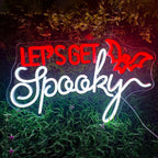 LET'S GET Spooky – Fladdermus med Halloweentema – LED-neonskylt (5 V USB)