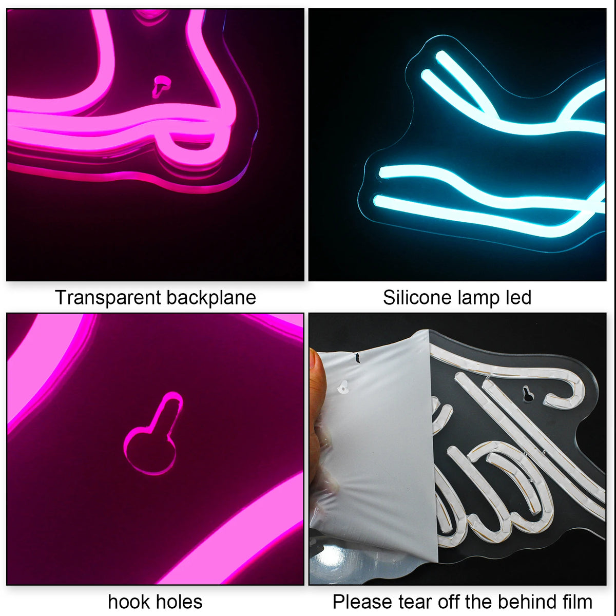 Rosa cowboystövel – LED-neonskylt (5 V USB)