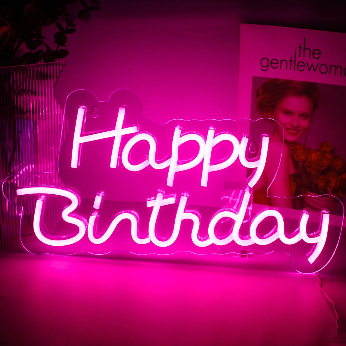 Happy Birthday – LED-neonskylt (5 V USB)