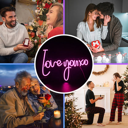 Love You XO 5V USB LED Ljusskylt - Prisvänlig