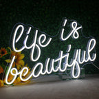 Life is Beautiful – LED-neonskylt (5 V USB)