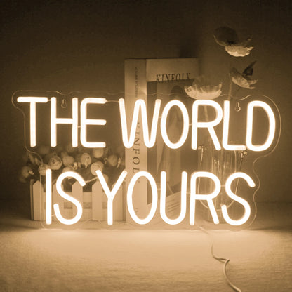 Theartneon The World Is Yours 5V Mini USB LED Neonskylt - Budgetvänlig