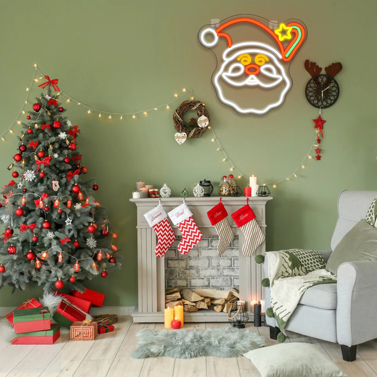 Julmotiv – LED-neonskylt (5 V USB)