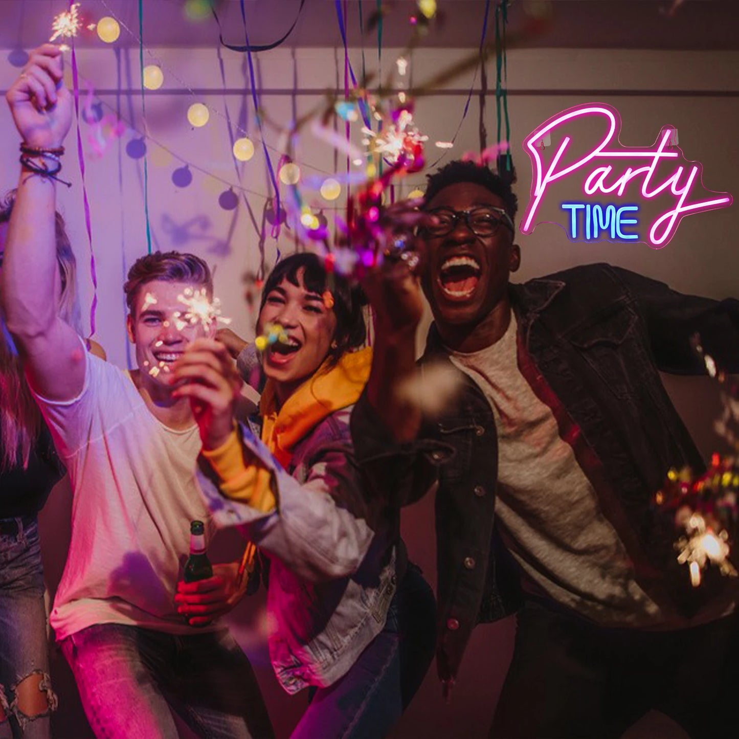 Party Time 5V USB LED Neonskylt - Prisvärd