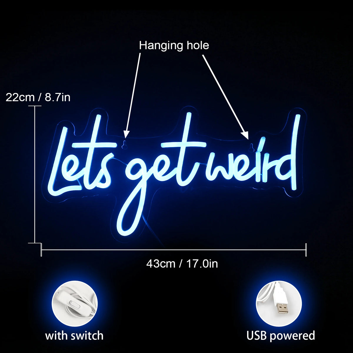 Lets Get Weird – LED-neonskylt (5 V USB)