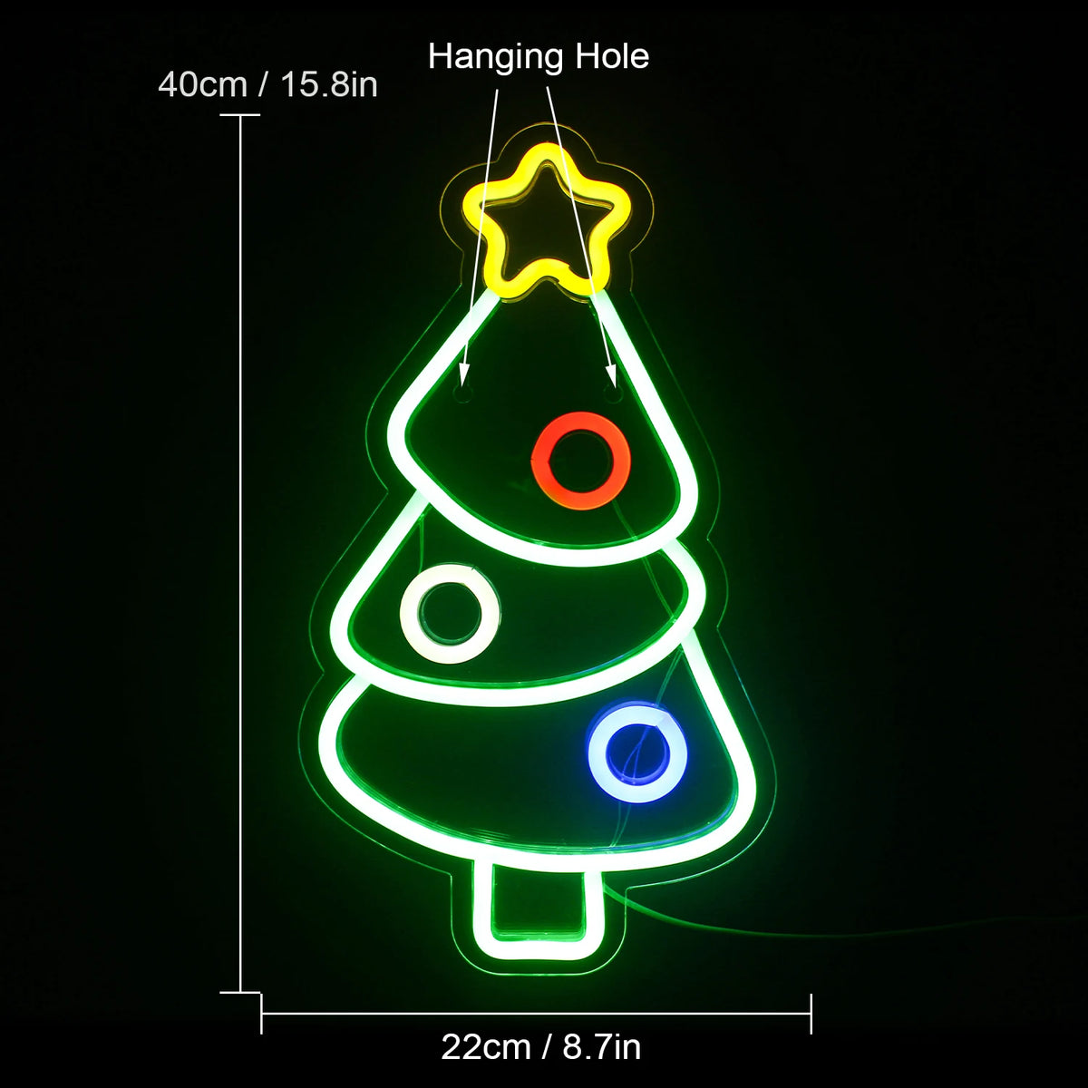 Julgran – LED-neonskylt (5 V USB)