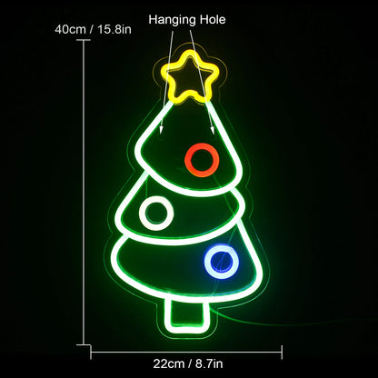 Julgran 5V USB LED Ljusskylt - Prisvänlig