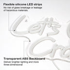 Let's Glow Crazy 5V USB LED Neon Sign - Budget Friendly