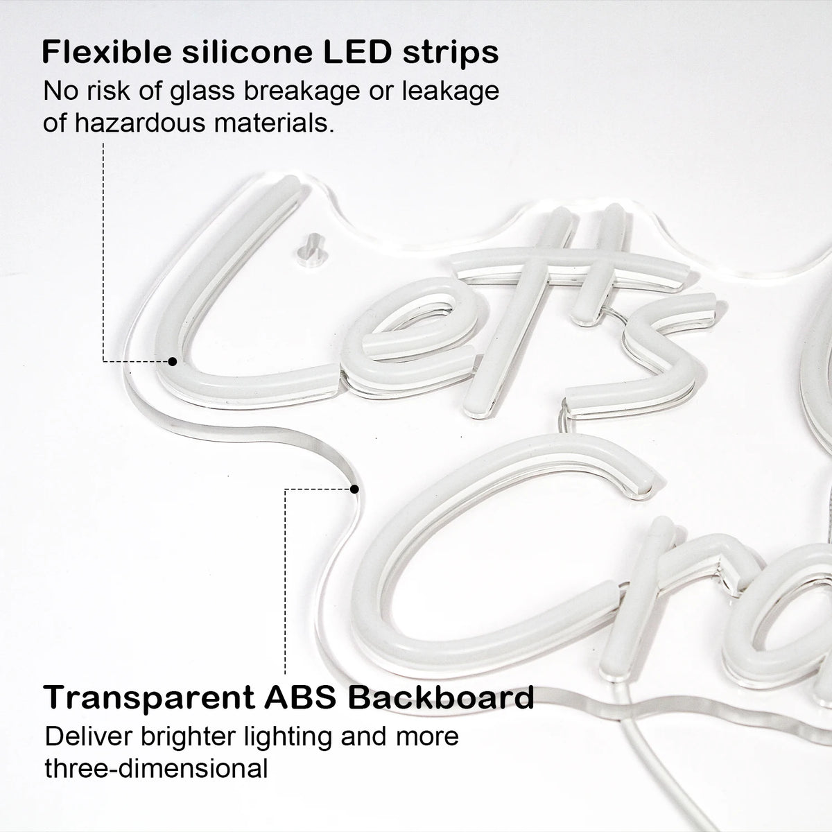 Let's Glow Crazy – LED-neonskylt (5 V USB)