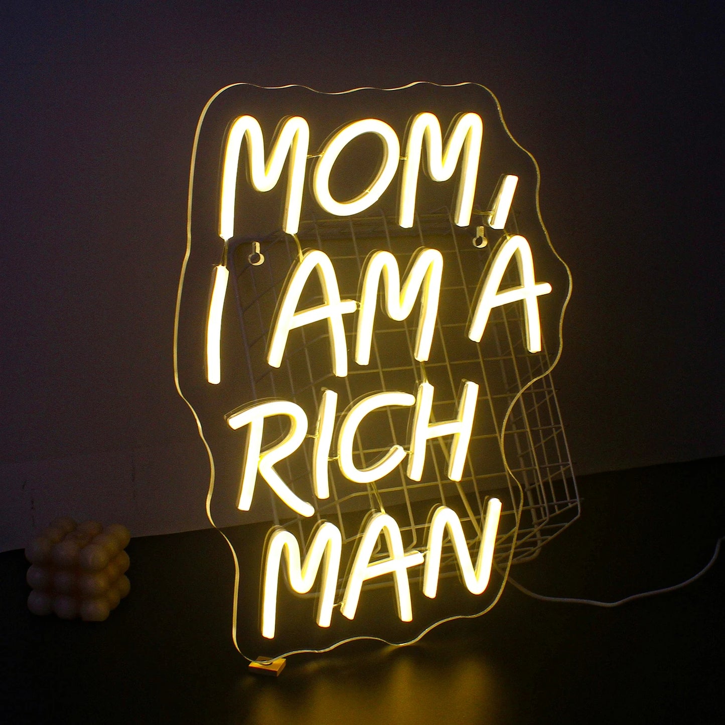 Mamma, Jag Är En Rik Man 5V USB LED Ljusskylt - Prisvärd