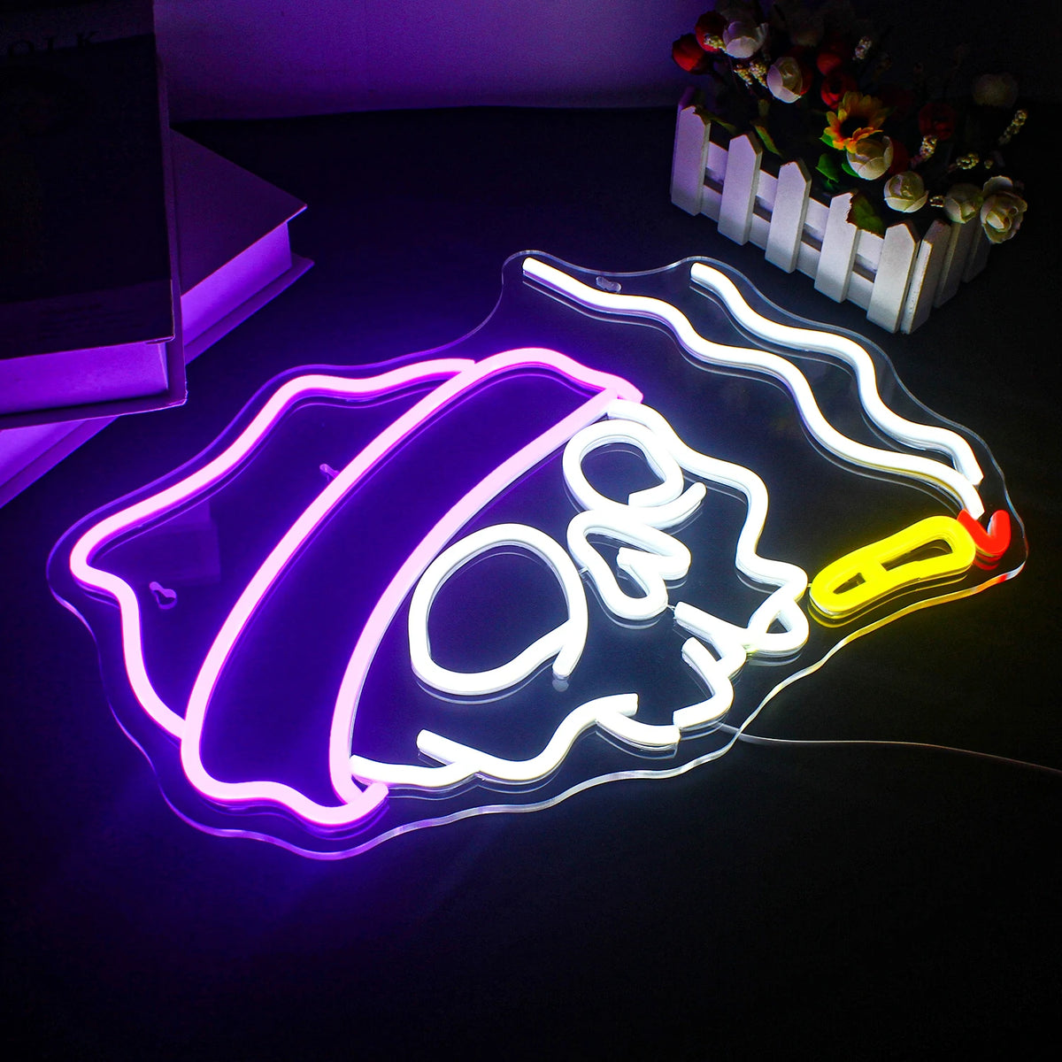 Dödskalle – LED-neonskylt (5 V USB)