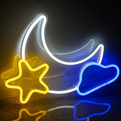 Moon Star 5V USB LED Ljusskylt - Plånboksvänlig