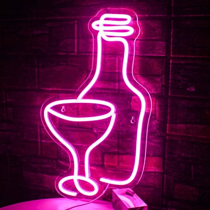 Vin Glas 5V USB LED Ljusskylt - Prisvärd
