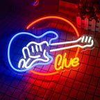 Live – Elgitarr – LED-neonskylt (5 V USB)