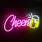 Cheers – Ölsejdel – LED-neonskylt (5 V USB)