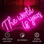 The World Is Yours 5V USB LED Neon Sign - Budget Friendly