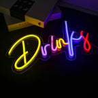 Drinks – Färgglada bokstäver – LED-ljusskylt (5 V USB)
