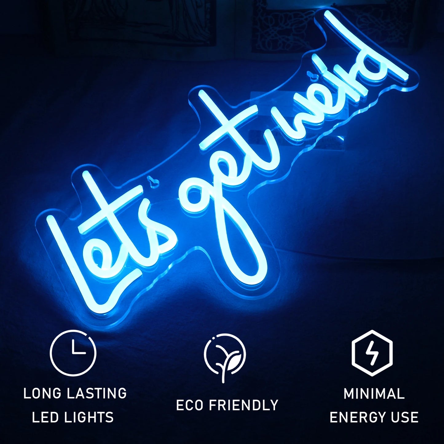 Let's Get Weird 5V USB LED Ljusskylt - Budgetvänlig