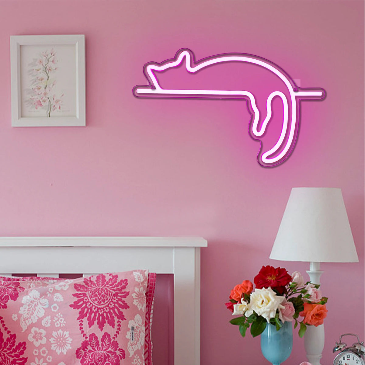 Katt – LED-neonskylt (5 V USB)