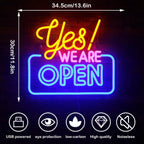 “Yes We Are Open” (rektangulär ram) – LED-neonskylt (5 V USB)