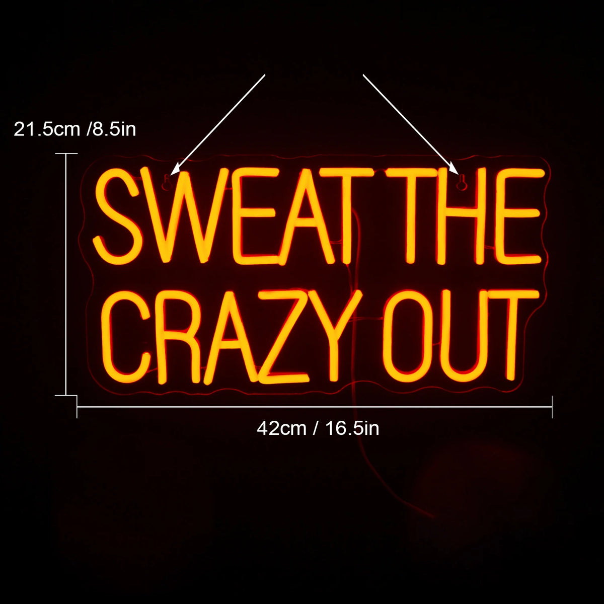 Sweat The Crazy Out – LED-neonskylt (5 V USB)
