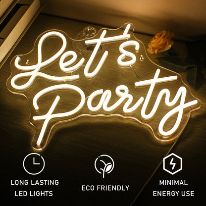 Let's Party 5V USB LED Ljusskylt - Prisvänlig
