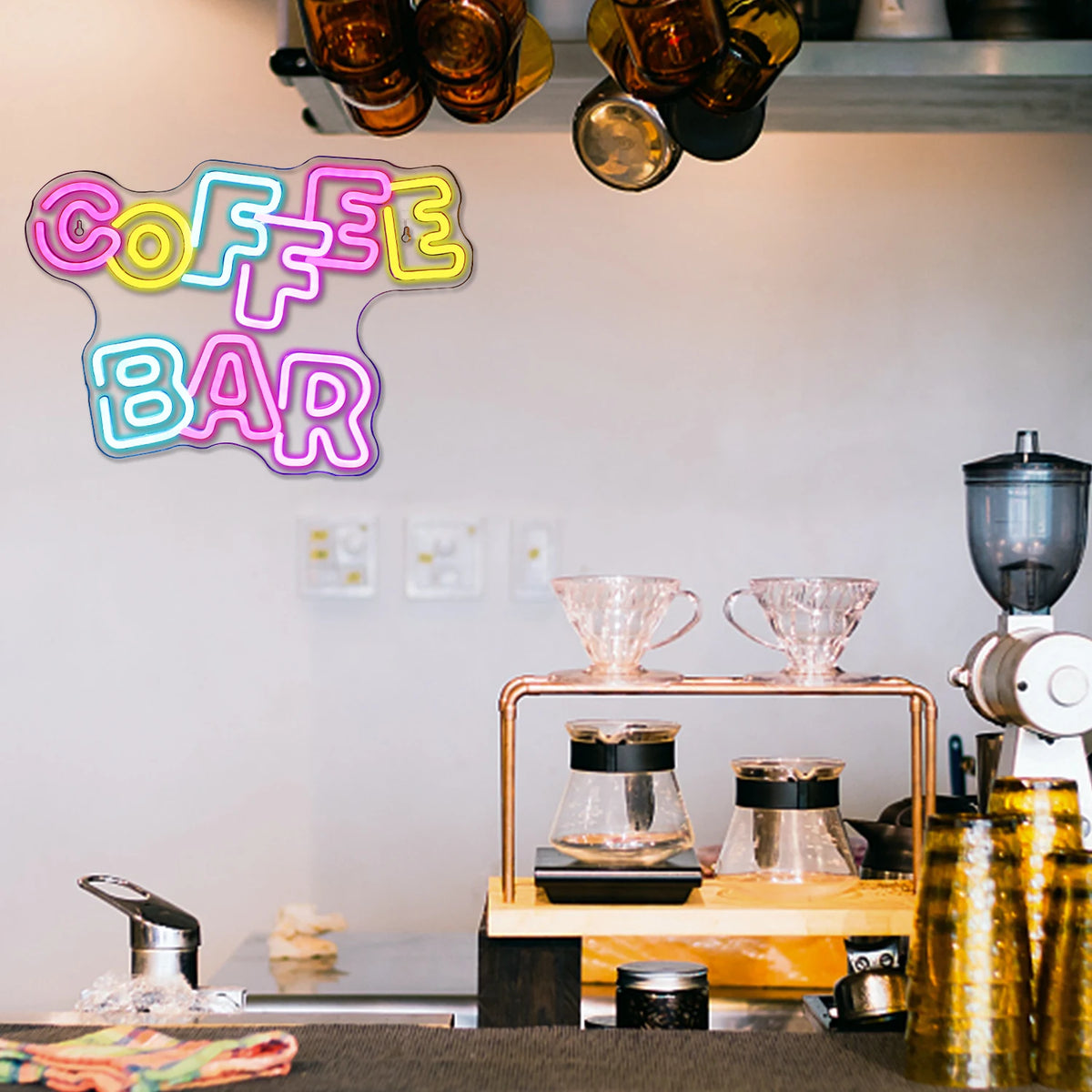 Coffee Bar – LED-ljusskylt (5 V USB)