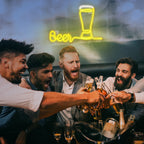 Beer – Högt ölglas – LED-ljusskylt (5 V USB)