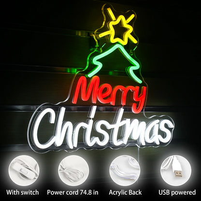 God Jul 5V USB LED Ljusskylt - Budgetvänlig
