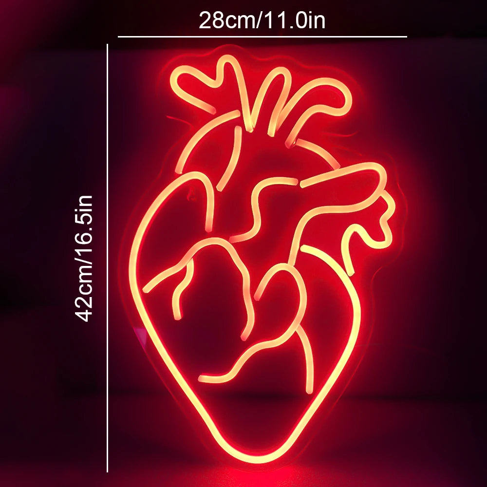 Hjärta – LED-neonskylt (5 V USB)