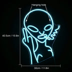 Smoking Alien – LED-neonskylt (5 V USB)