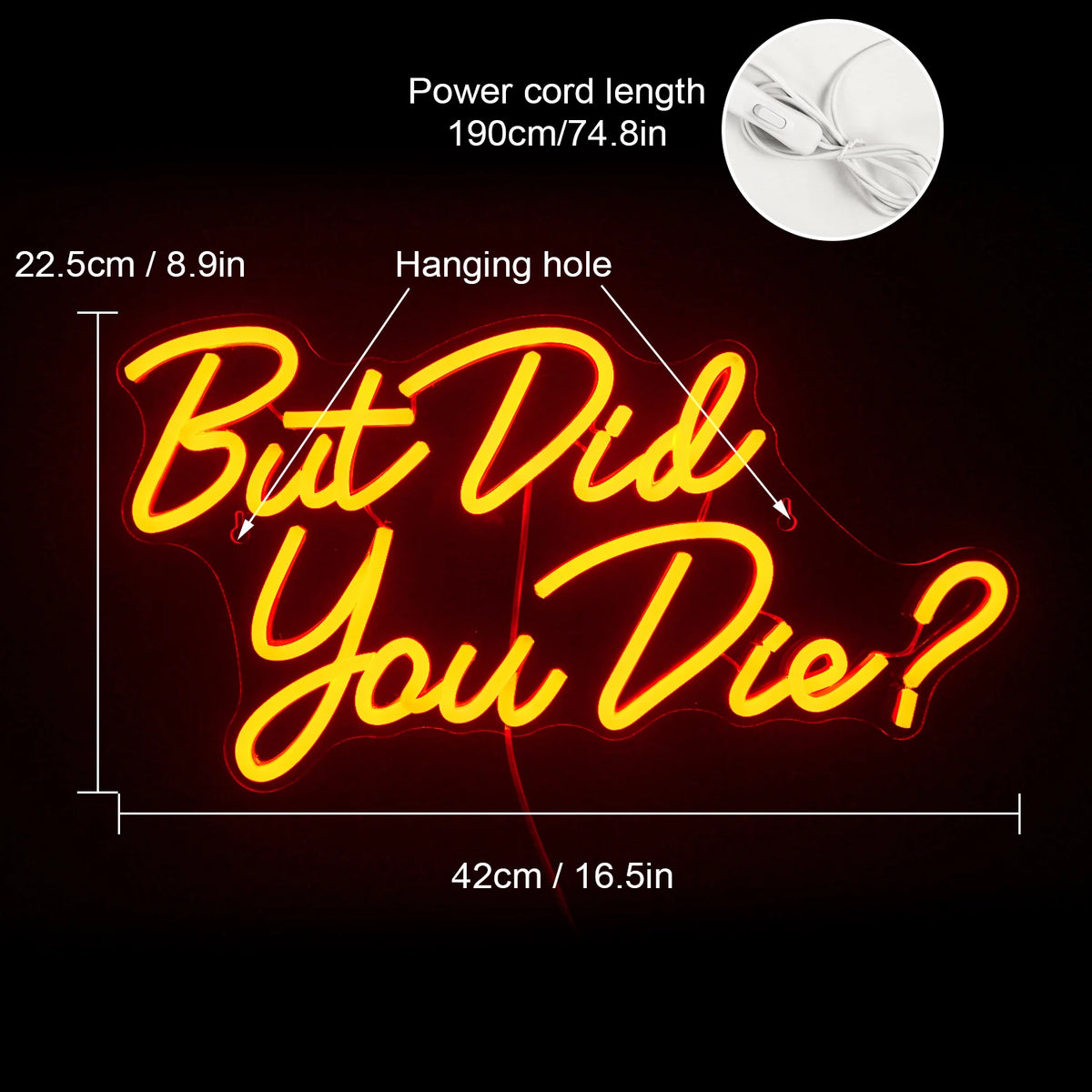 But Did You Die? – LED-neonskylt (5 V USB)