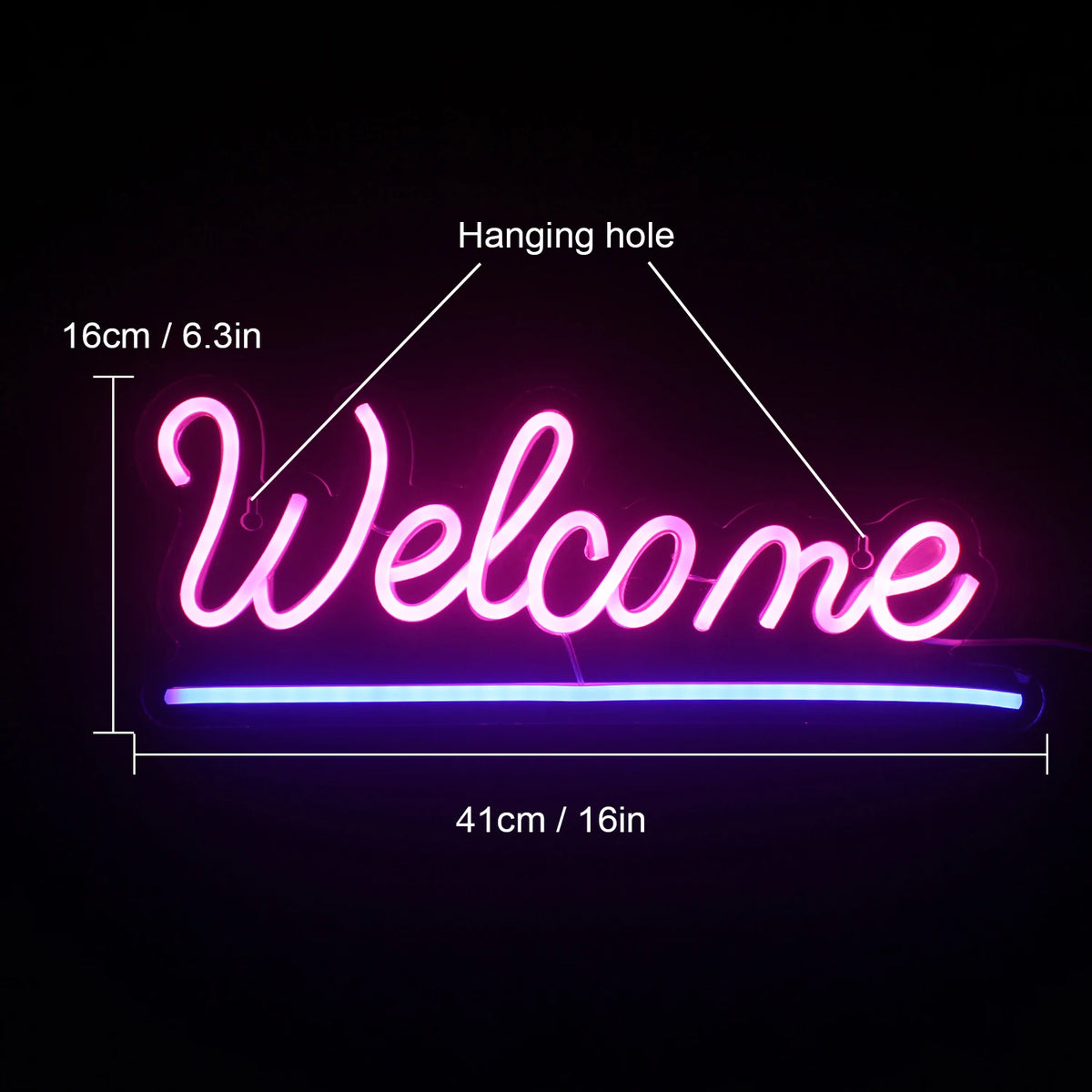 Welcome – LED-neonskylt (5 V USB)