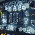 Födelsedagssiffror 0–9 – LED-neonskylt (5 V USB)
