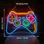Färgglad spelkontroll – LED-neonskylt (5 V USB)