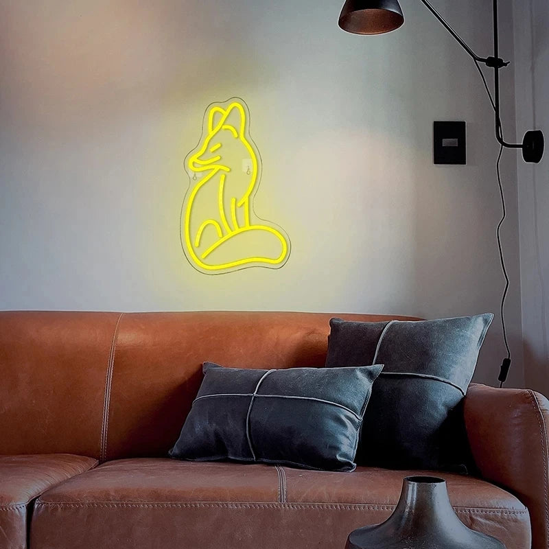 Räv – LED-neonskylt (5 V USB)