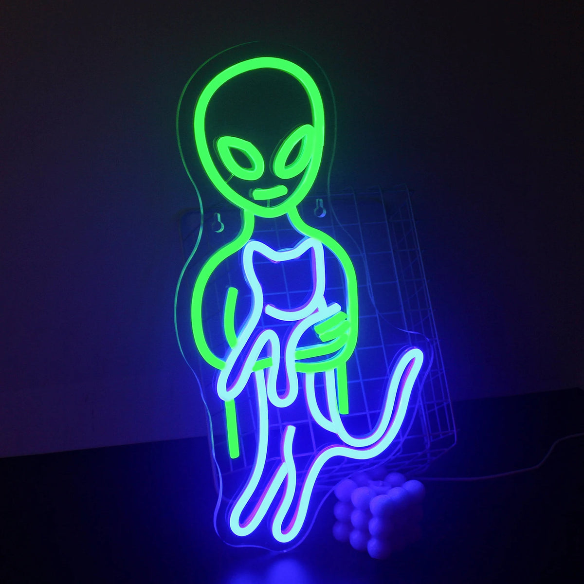 Grön utomjording – LED-neonskylt (5 V USB)
