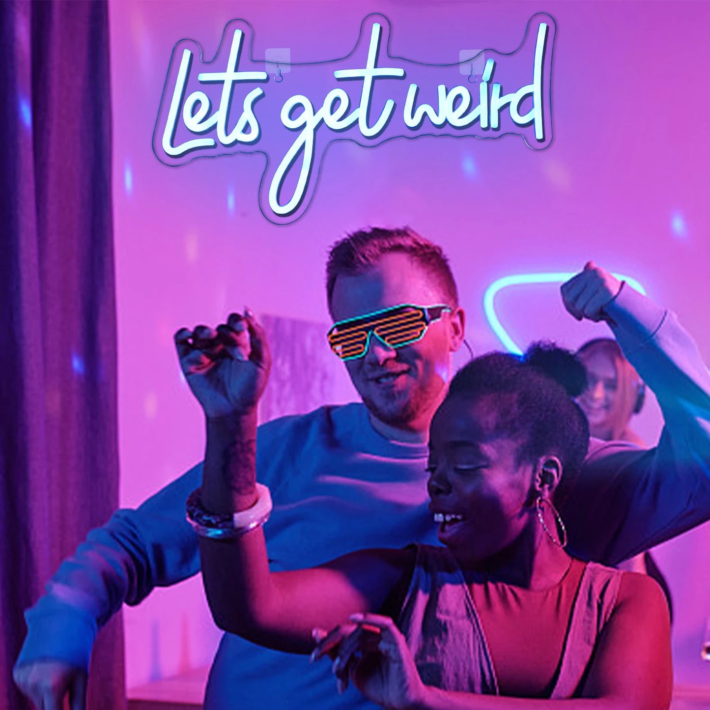 Let's Get Weird 5V USB LED Ljusskylt - Budgetvänlig