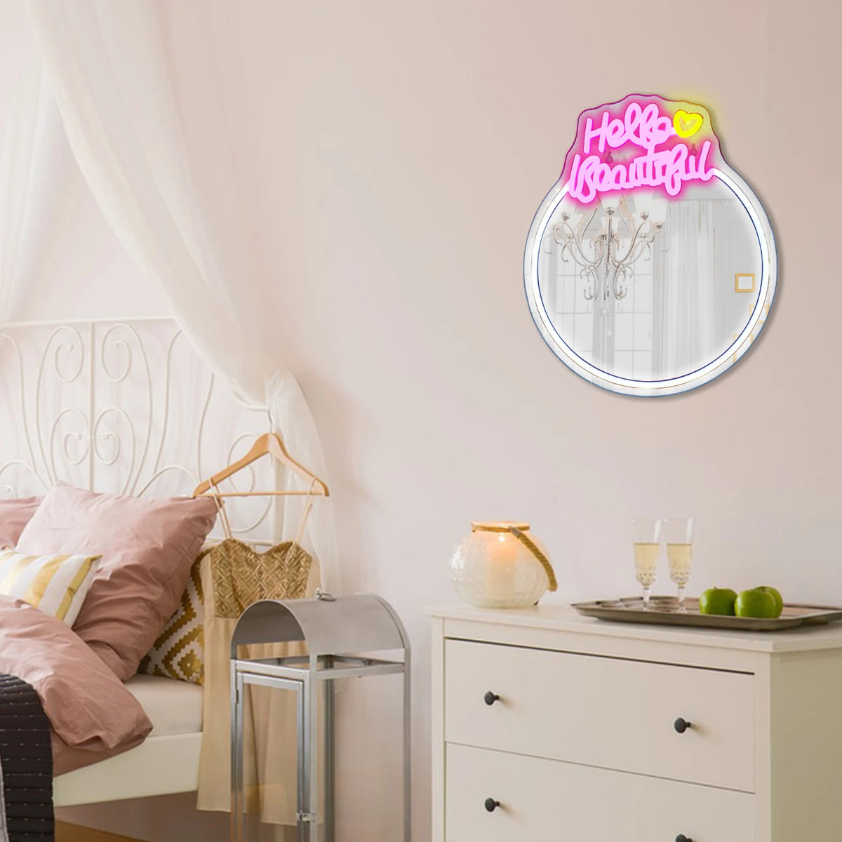 Mirror Hello Beautiful – LED-neonskylt (5 V USB)