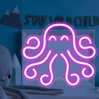 Bläckfisk – LED-neonskylt (5 V USB)