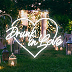 Drunk in Love – Hjärtkontur – LED-neonskylt (5 V USB)