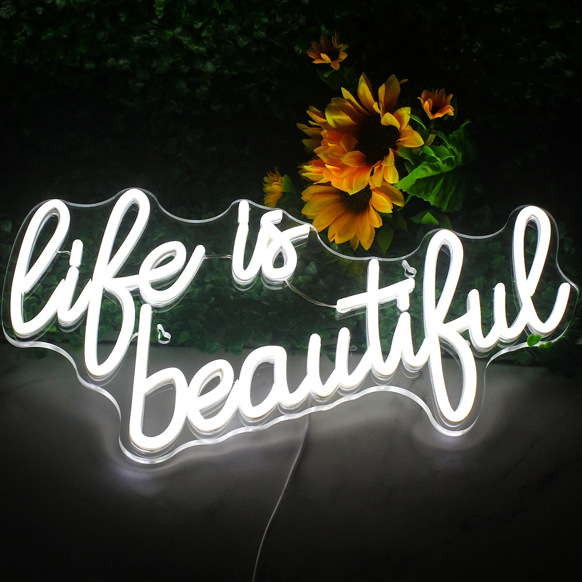 Life is beautiful – LED-neonskylt (5 V USB)