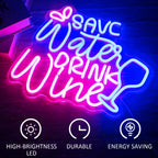 Save Water Drink Wine 5V USB LED Neon Sign - Budget Friendly