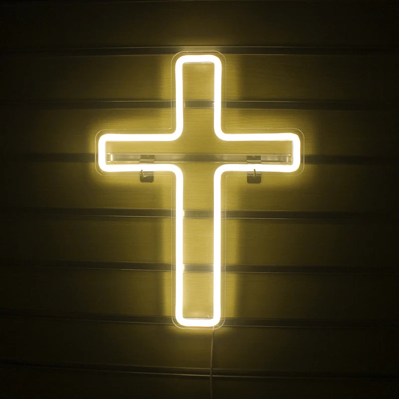 Kors – LED-neonskylt (5 V USB)
