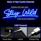 Stay Wild – LED-neonskylt (5 V USB)