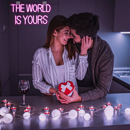 Theartneon The World Is Yours 5V Mini USB LED Neonskylt - Budgetvänlig