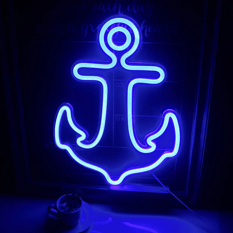 Sol och surfbräda – LED-neonskylt (5 V USB)