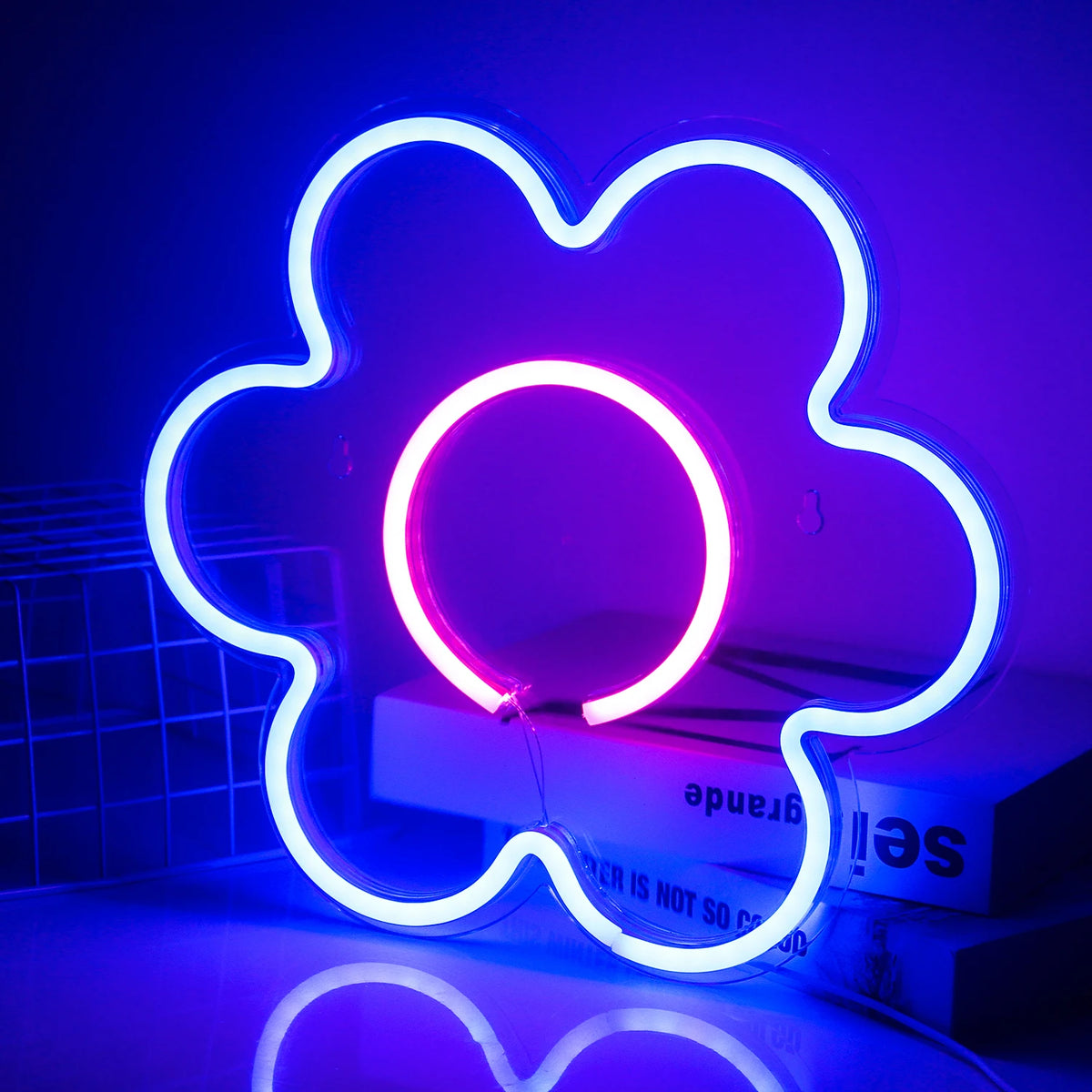 Blomma – LED-neonskylt (5 V USB)