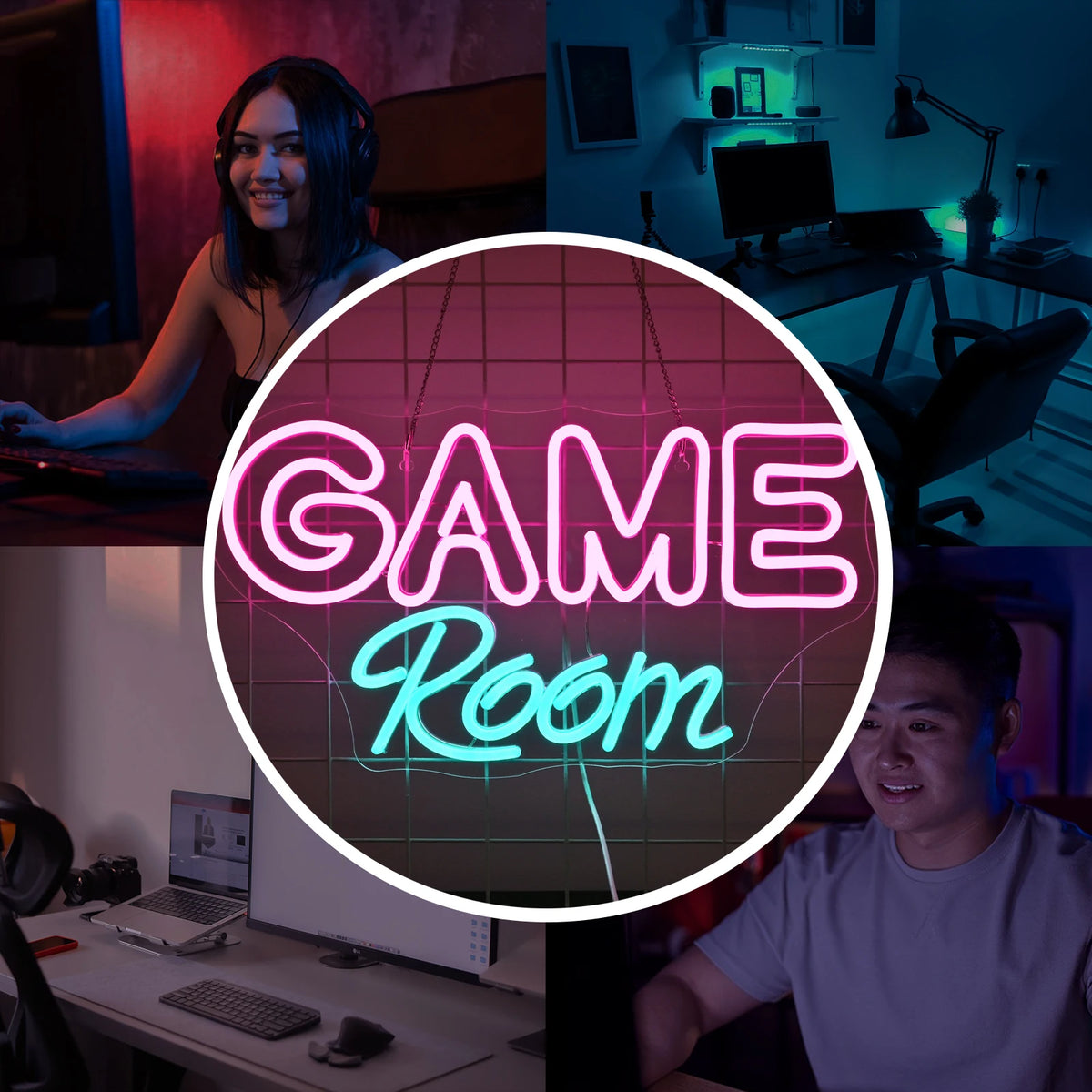 Game Room – LED-neonskylt (5 V USB)